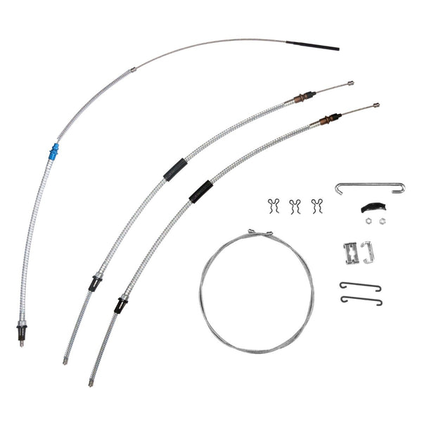1964-67 Chevrolet Chevelle El Camino Power Glide Or Manual Transmission Complete Parking Brake Cable Kit OE Steel