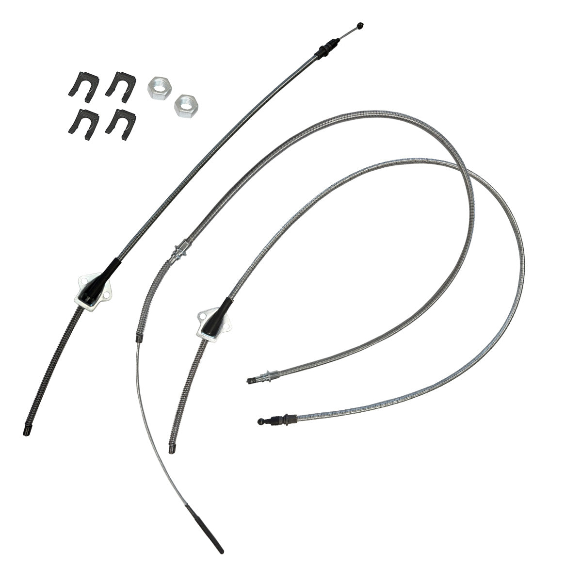 1976-77 Jeep CJ7, Complete Parking Brake Cable Kit, OE Steel