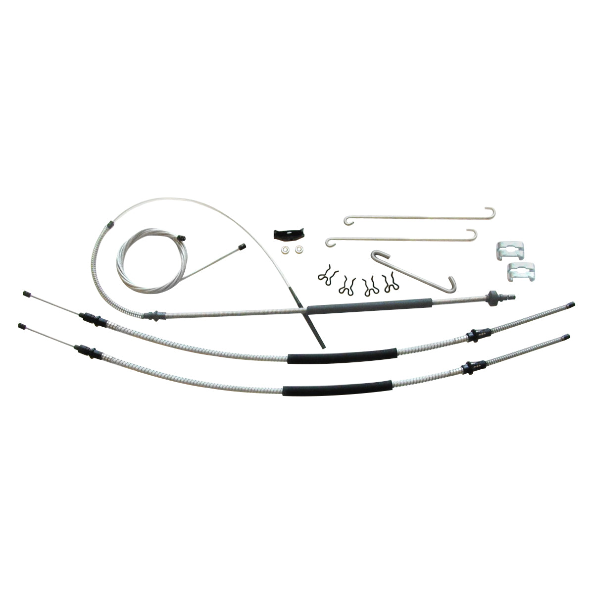 1973-77 Buick Oldsmobile Pontiac A-Body - T350 Or Manual Transmission Complete Parking Brake Cable Kit OE Steel
