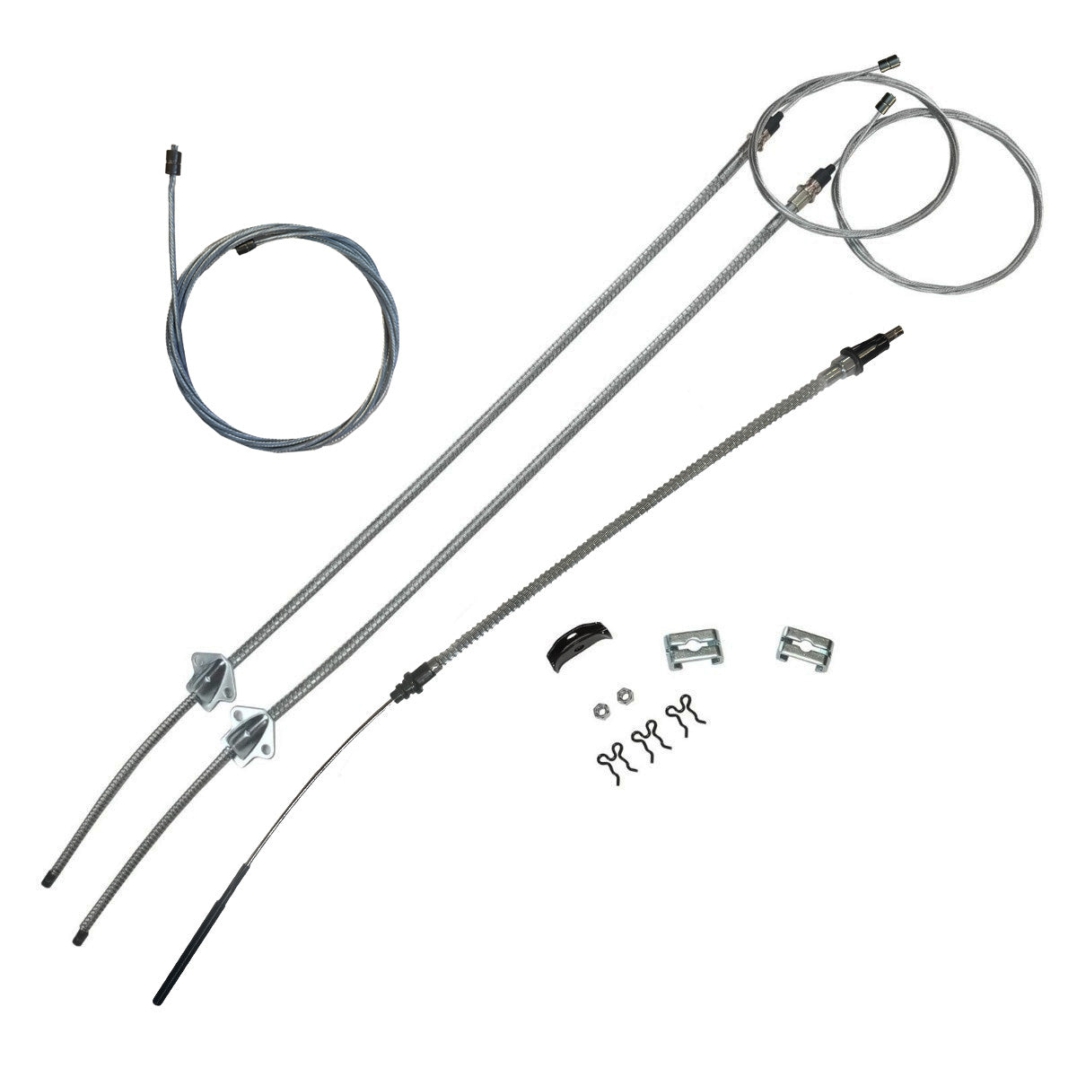 1963-64 Pontiac Bonneville Complete Parking Brake Cable Kit, OE Steel