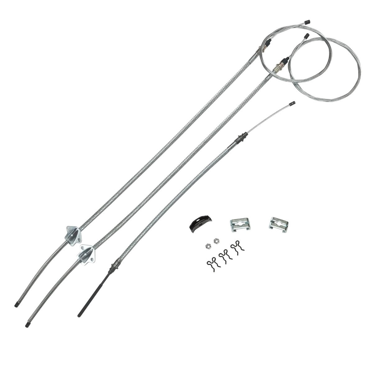 1963-64 Pontiac Grand Prix Catalina Complete Parking Brake Cable Kit, OE Steel
