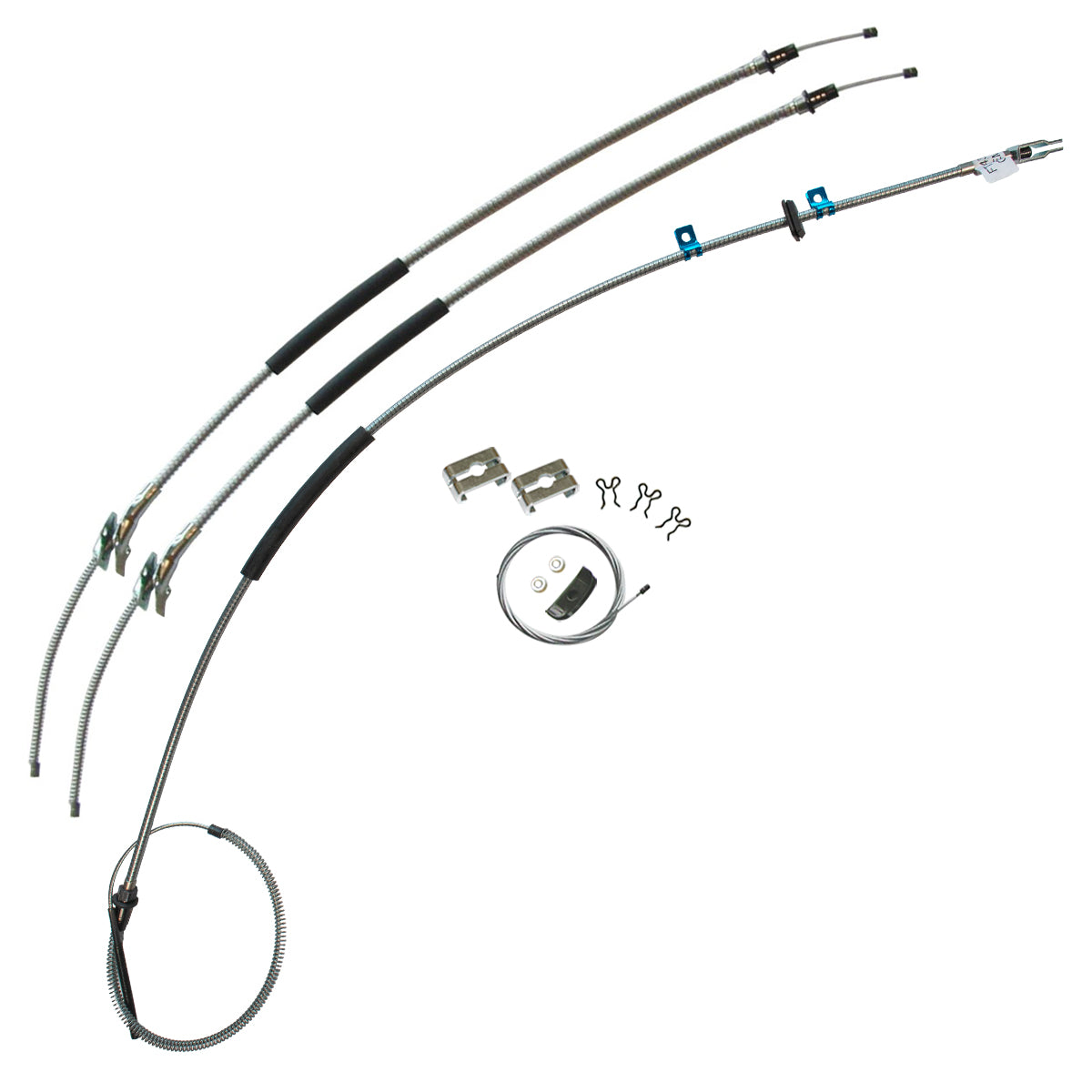 1969-72 Chevrolet GMC Truck 1/2 ton, 2wd, T350, Short Bed, Leaf Rear, Complete Parking Brake Cable Kit, OE Steel
