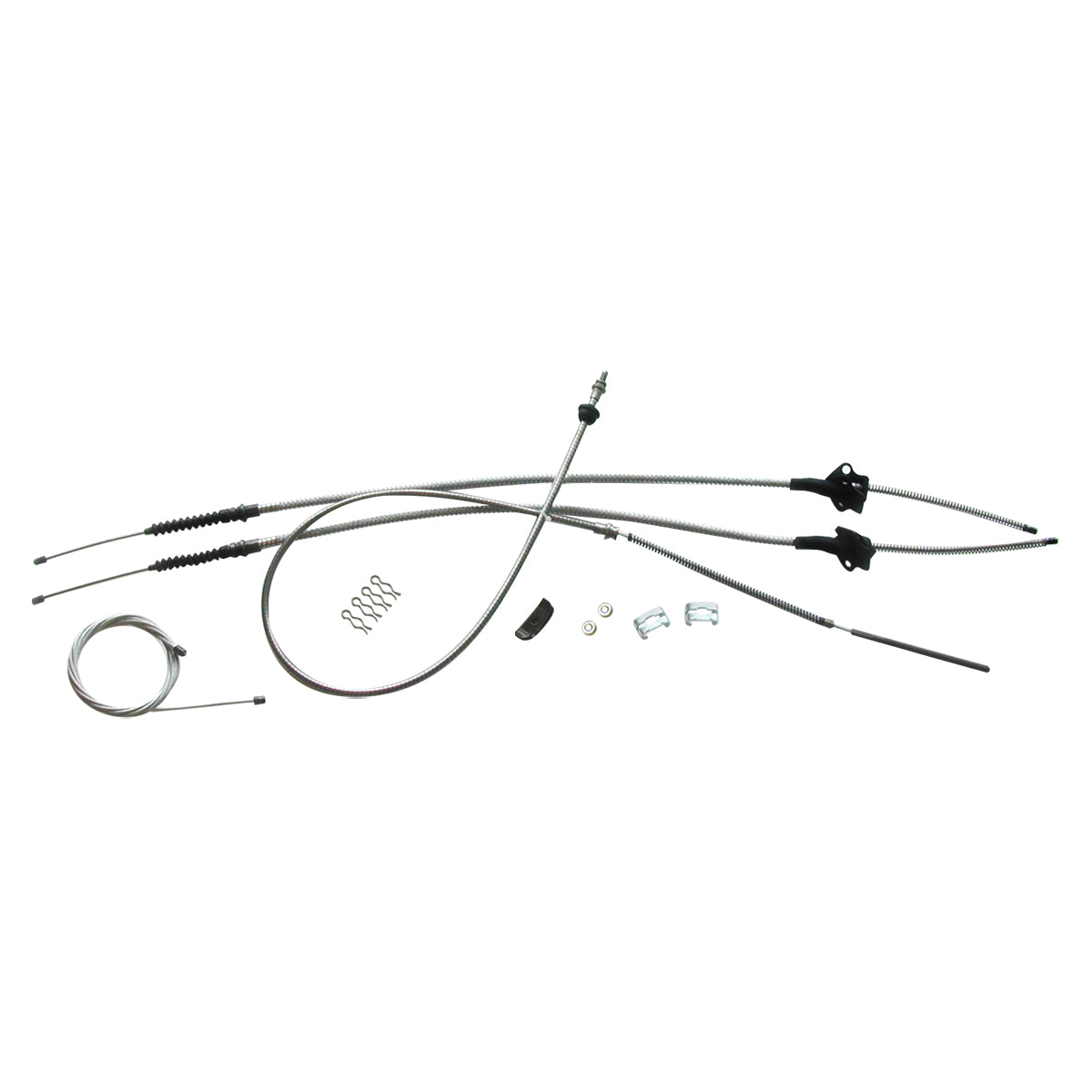 1973-84 Chevrolet GMC Truck 4wd, 3/4 ton, Longbed Complete Parking Brake Cable Kit, OE Steel