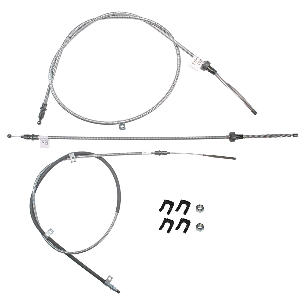 1971-74 AMC Javelin Hornet Complete Parking Brake Cable Kit, OE Steel