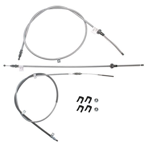 1971-74 AMC Javelin Hornet Complete Parking Brake Cable Kit, OE Steel