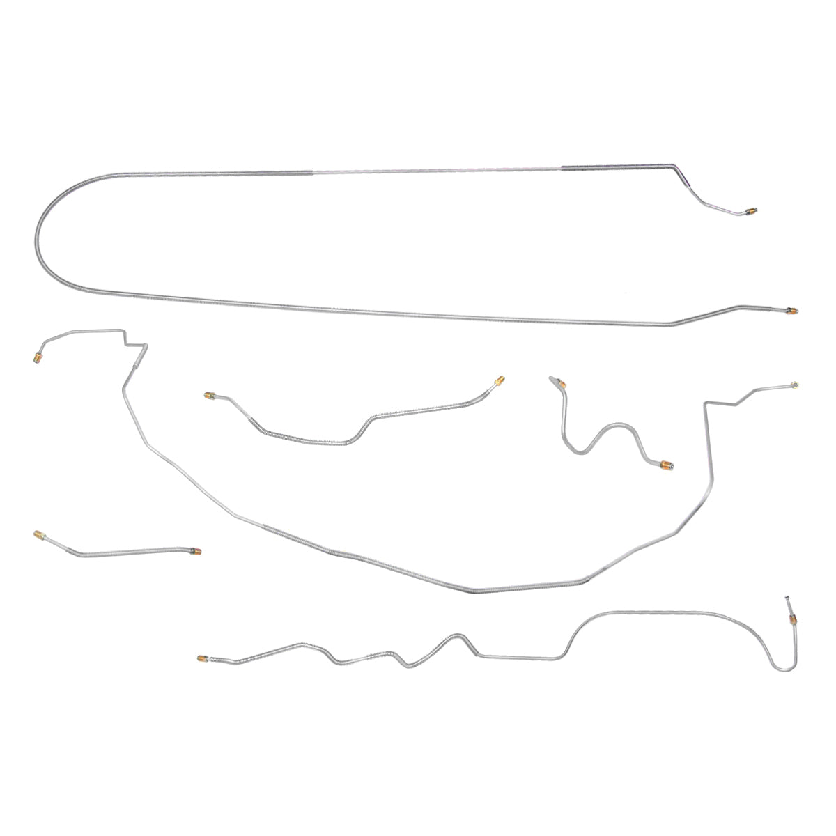 1963-65 Buick Riviera Power Drum Complete Brake Line Kit 6pc, OE Steel