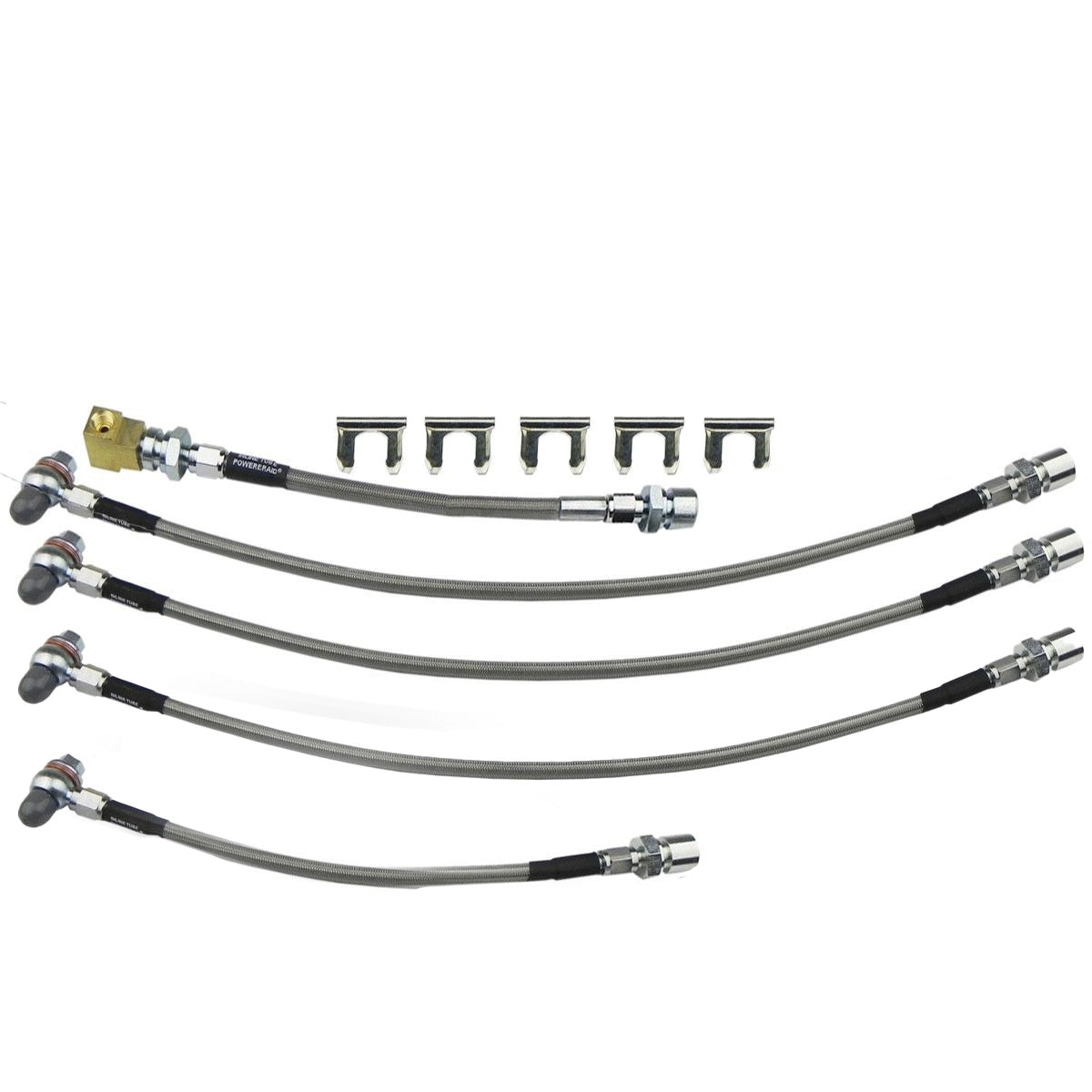 1993-97 Chevrolet, Camaro Front Disc Rear Disc W/O Trac Control Stainless Flex Hoses 5 pc Stainless