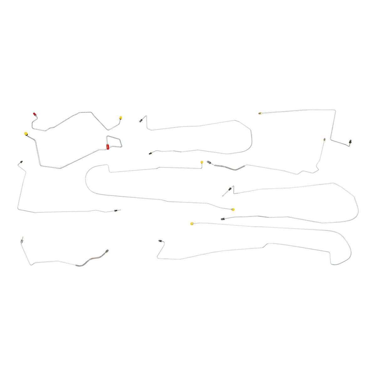 2000-04 Cadillac DeVille Four-Wheel Disc ABS Complete Brake Line Kit 10pc, OE Steel