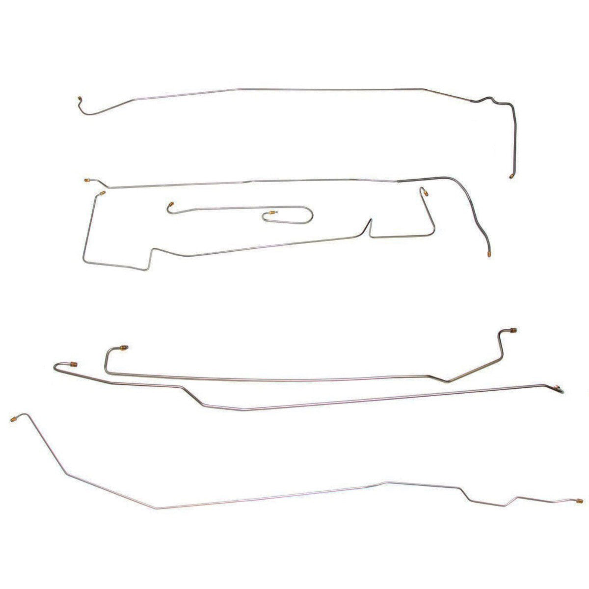 1957 Cadillac Series 62 129" WB Manual Brake Line Kit 7pc, OE Steel