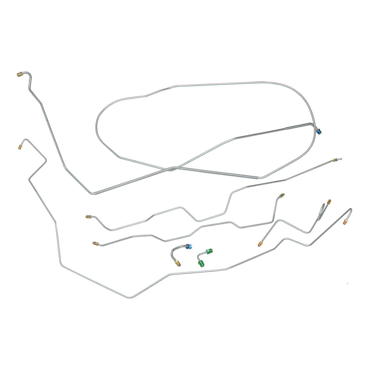 1967 Cadillac de Ville/Calais 129.5" WB Power Disc Brake Line Kit 7pc, OE Steel