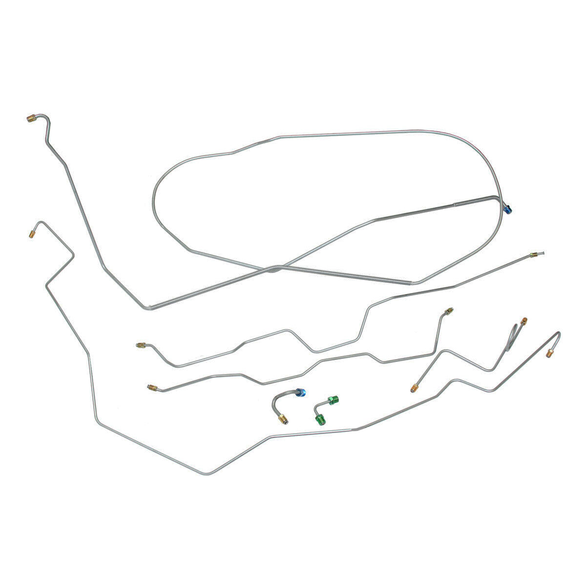 1968-69 Cadillac de Ville/Calais 129.5" WB Power Disc Brake Line Kit 8pc, OE Steel