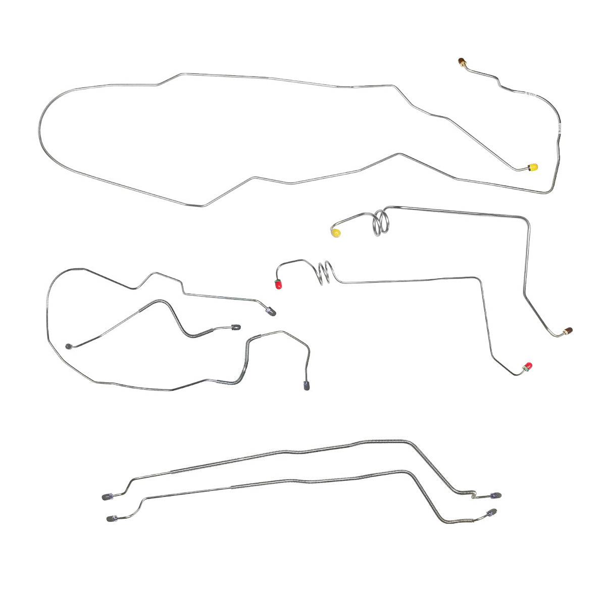 1977-85 Cadillac de Ville Power Rear Drum Power Brake Line Kit 7pc, OE Steel