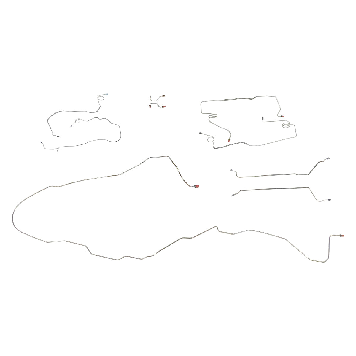 1993-94 Cadillac Fleetwood Sedan Front Disc/Rear Drum Complete Brake Line Kit 9pc, OE Steel