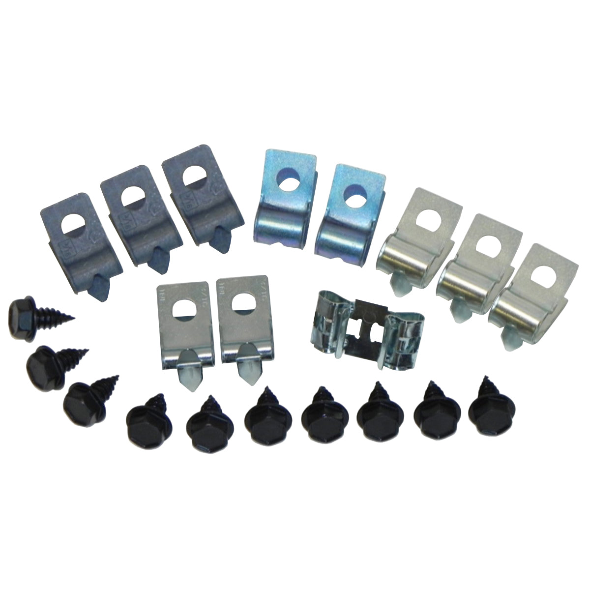 1969 F-body Firebird Only Brake Line Clip Kit - No Fuel Line on Front Crossover, Non-400, 21pc