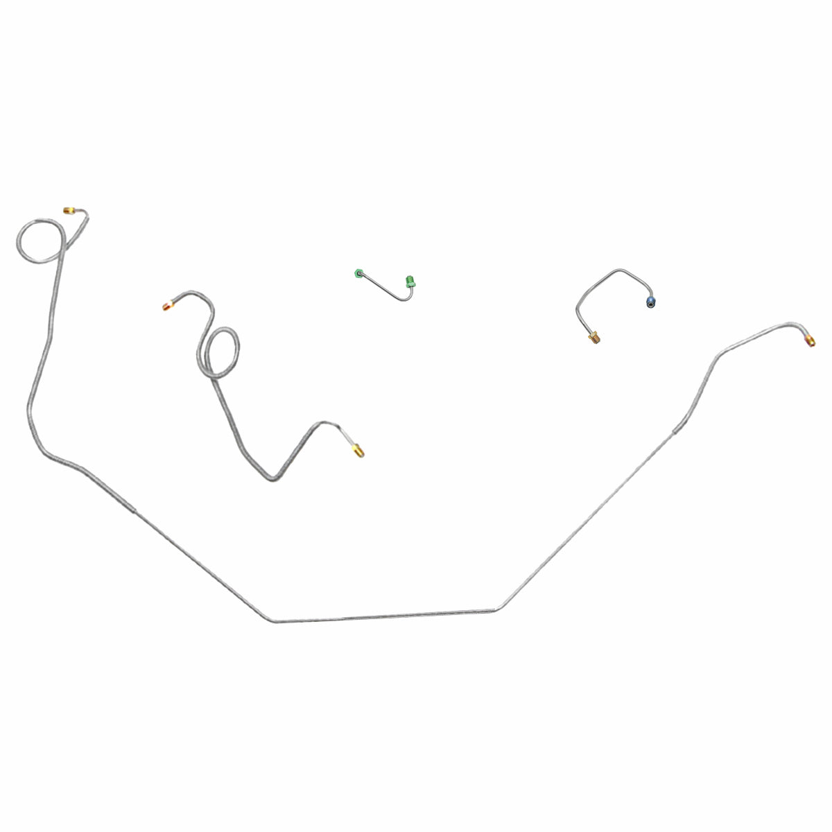 1969 Chevrolet Camaro Power Drum Front Brake Line Kit 4pc, OE Steel