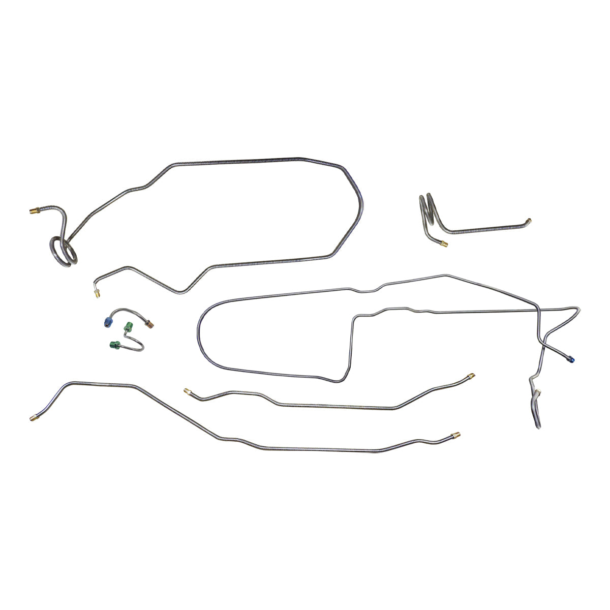 1971-73 Chevrolet Camaro Manual Disc Brake Line Kit 7pc, OE Steel