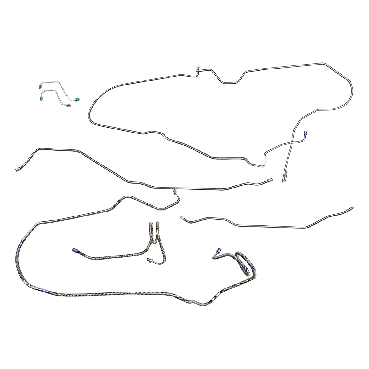 1974-75 Chevrolet Camaro Z/28 (Only) Power Disc Brake Line Kit 7pc, OE Steel