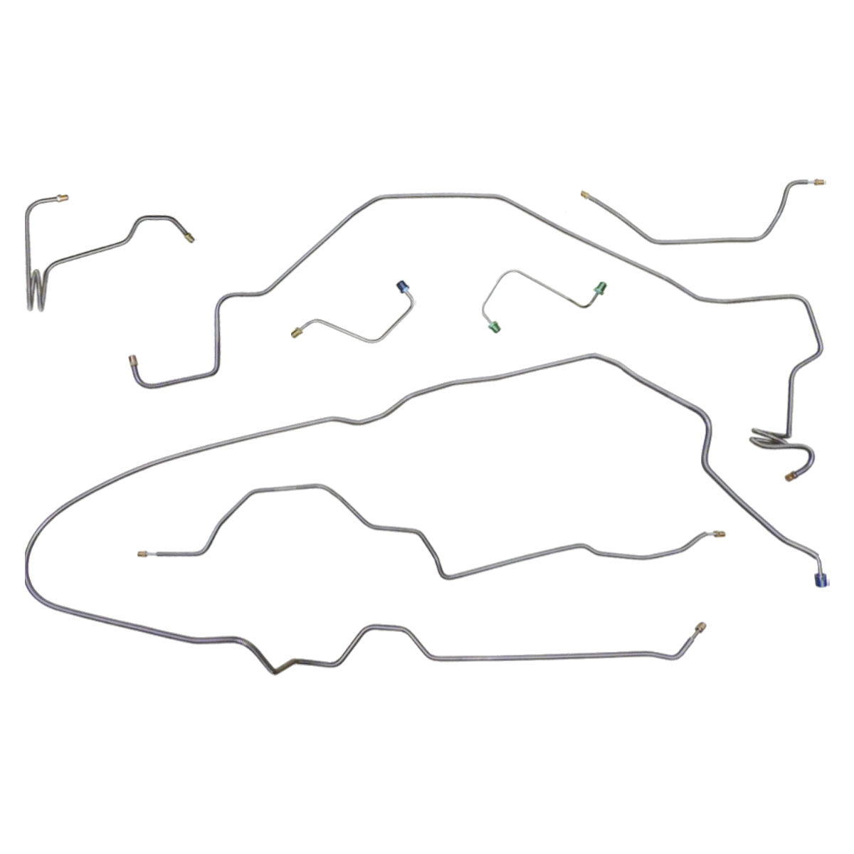 1981 Chevrolet Camaro w/o Sway Bar Power Disc Brake Line Kit 7pc, OE Steel