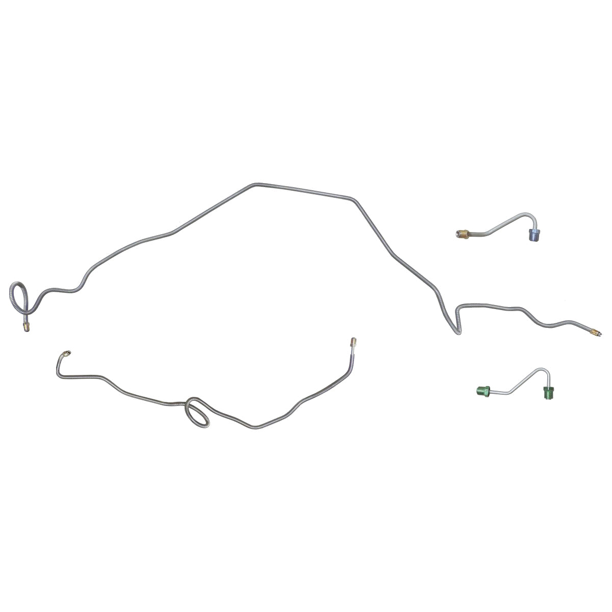 1982-83 Chevrolet Camaro Power Disc Front Brake Line Kit w/Standard Fittings 4pc, OE Steel