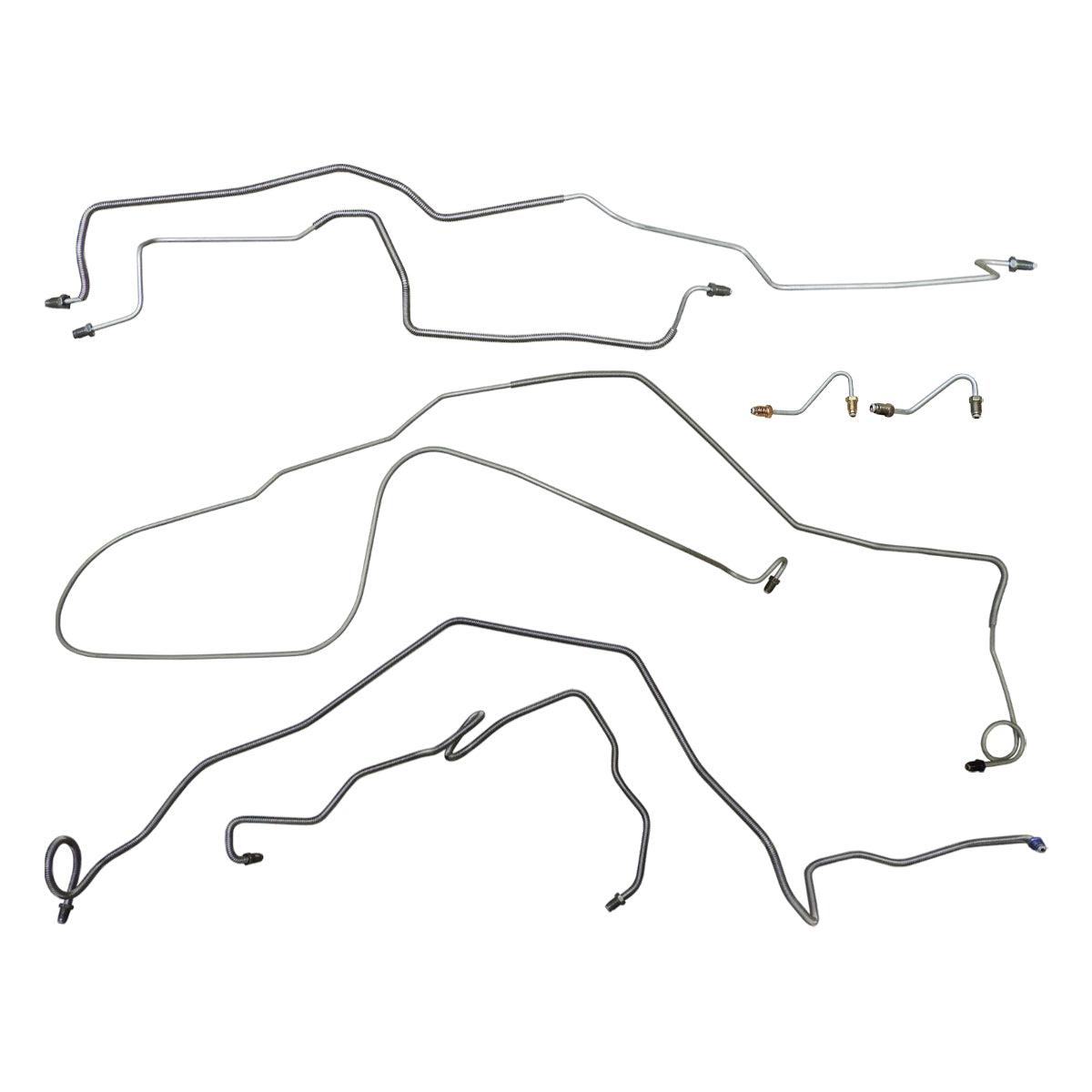 1984-85 Chevrolet Camaro Metric Fittings Power Disc Brake Line Kit 7pc, OE Steel