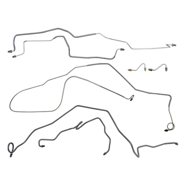 1984-85 Chevrolet Camaro Metric Fittings Power Disc Brake Line Kit 7pc, OE Steel