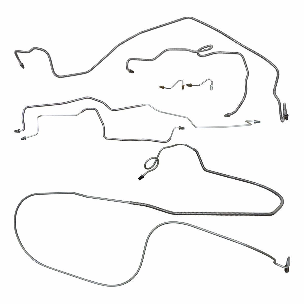 1990-92 Chevrolet Camaro Metric Fittings Power Disc Brake Line Kit 7pc, OE Steel
