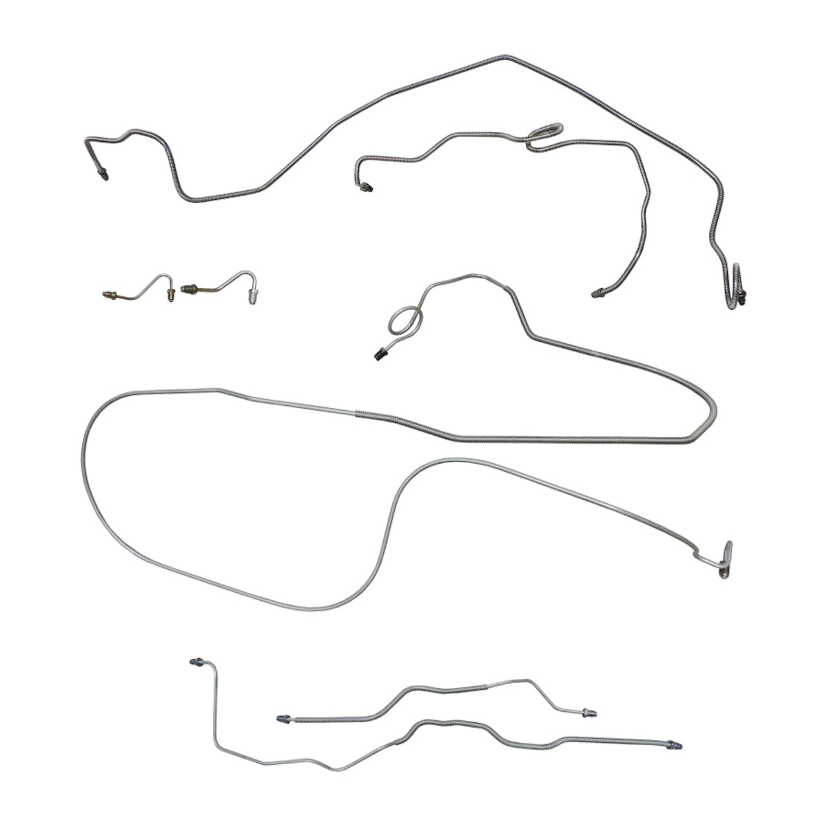 1990-92 Chevrolet Camaro w/Metric Fittings Four-Wheel Disc Brake Line Kit 7pc, OE Steel