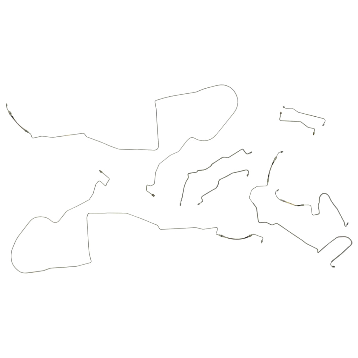 1998-02 Chevrolet Camaro Four-Wheel Disc w/ABS, Traction Control, and Flex, Complete Brake Line Kit 14pc, OE Steel