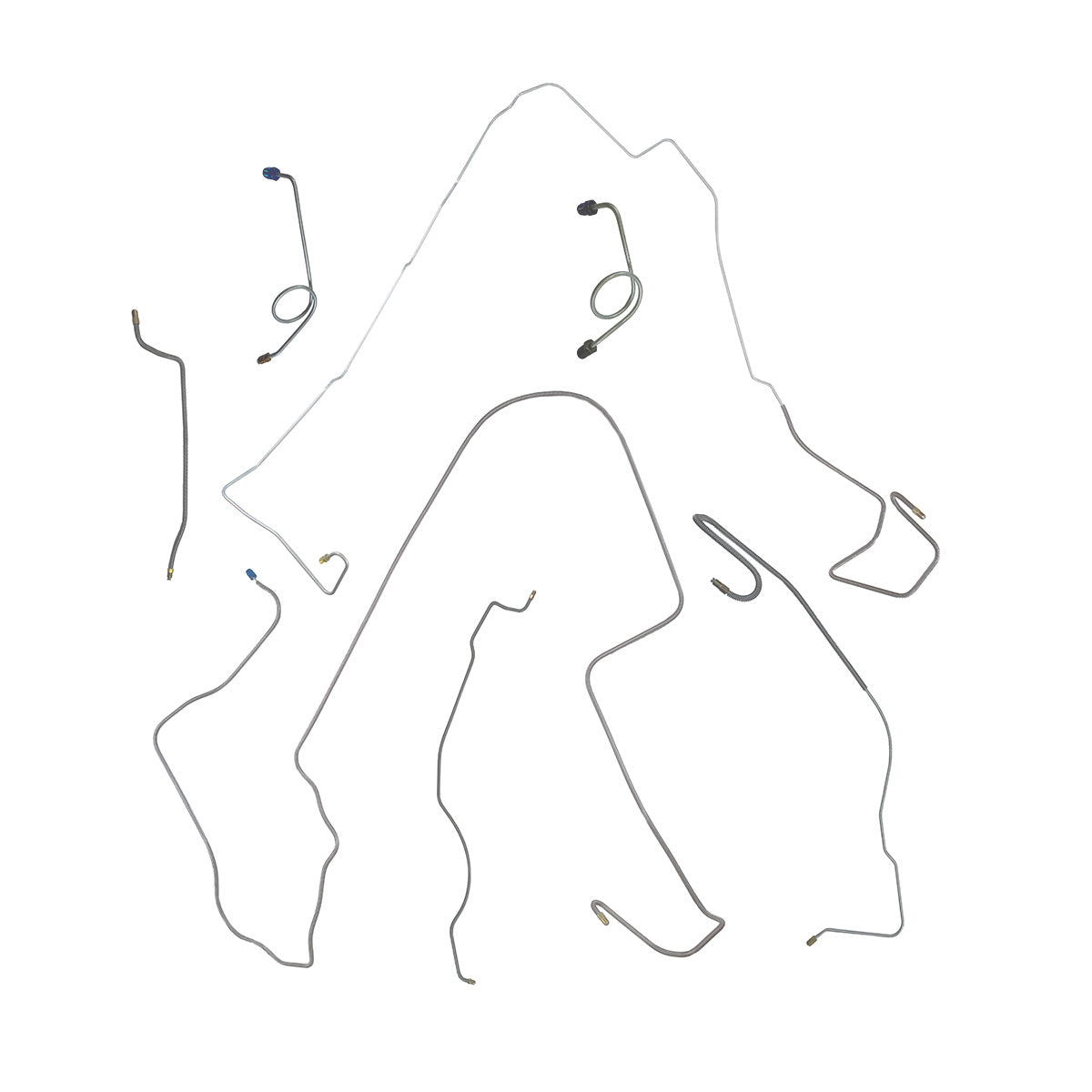 1976-80 Dodge Aspen RT Power Disc Front Brake Line Kit, OE Steel