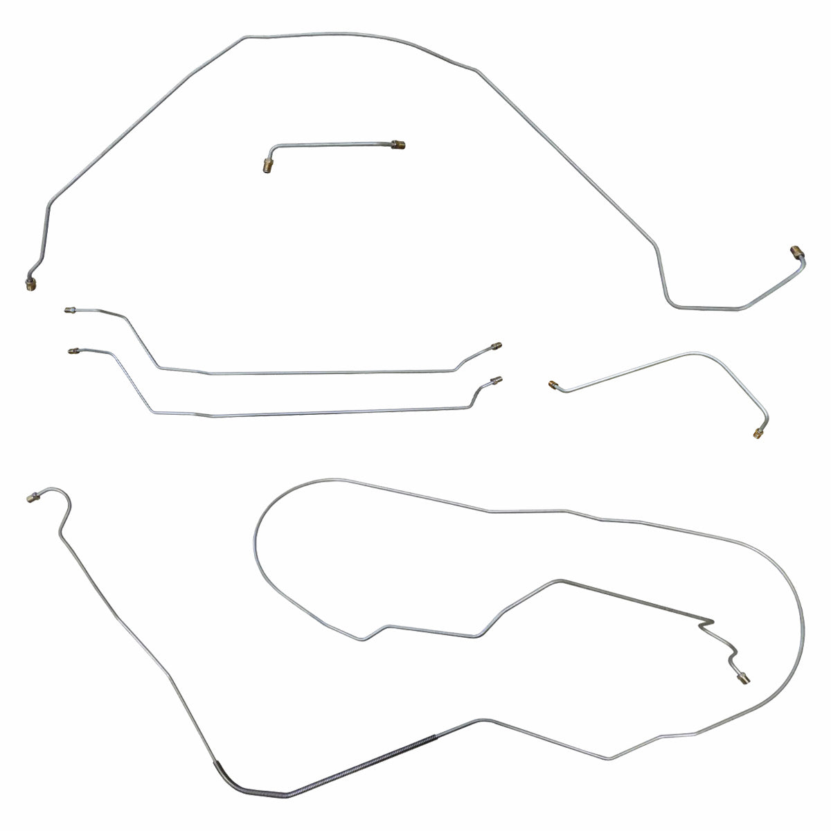 1964-65 Chevrolet El Camino V8 (SS Only) Power Drum Brake Line Kit 6pc, OE Steel