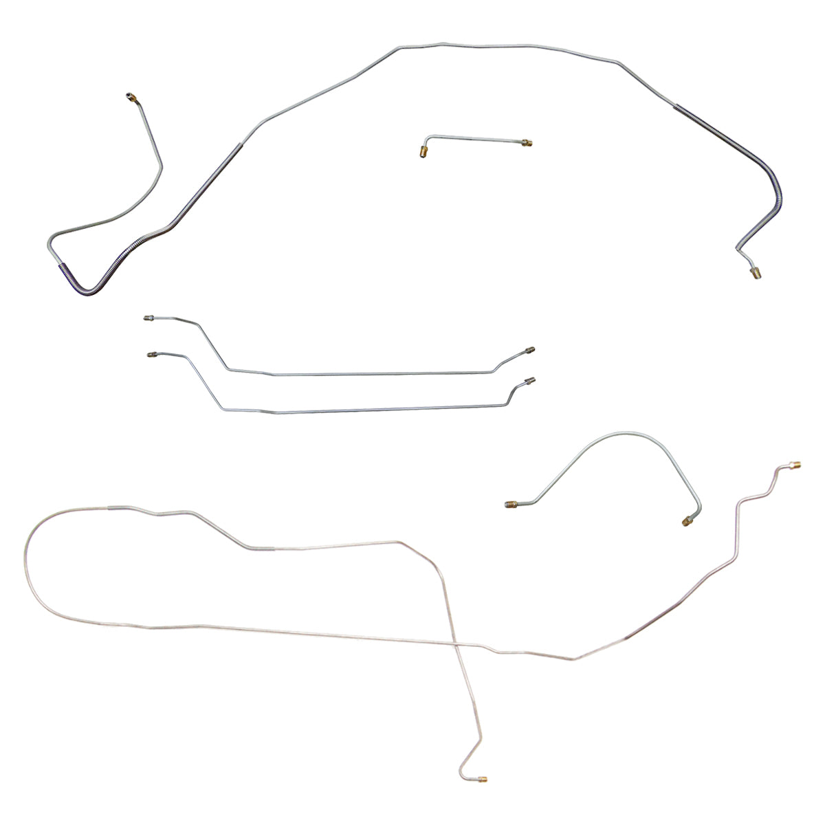 1966 Chevrolet El Camino SS (Only) Manual Drum Brake Line Kit, OE Steel