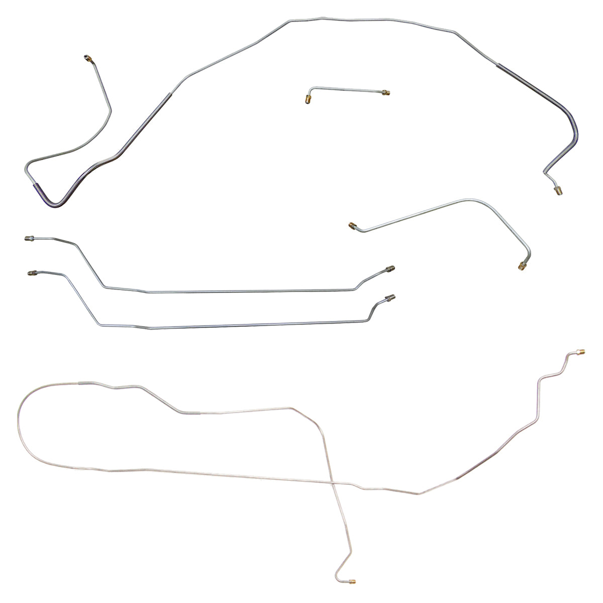 1966 Chevrolet El Camino SS Complete Power Drum Brake Line Kit 6pc, SS Only, OE Steel