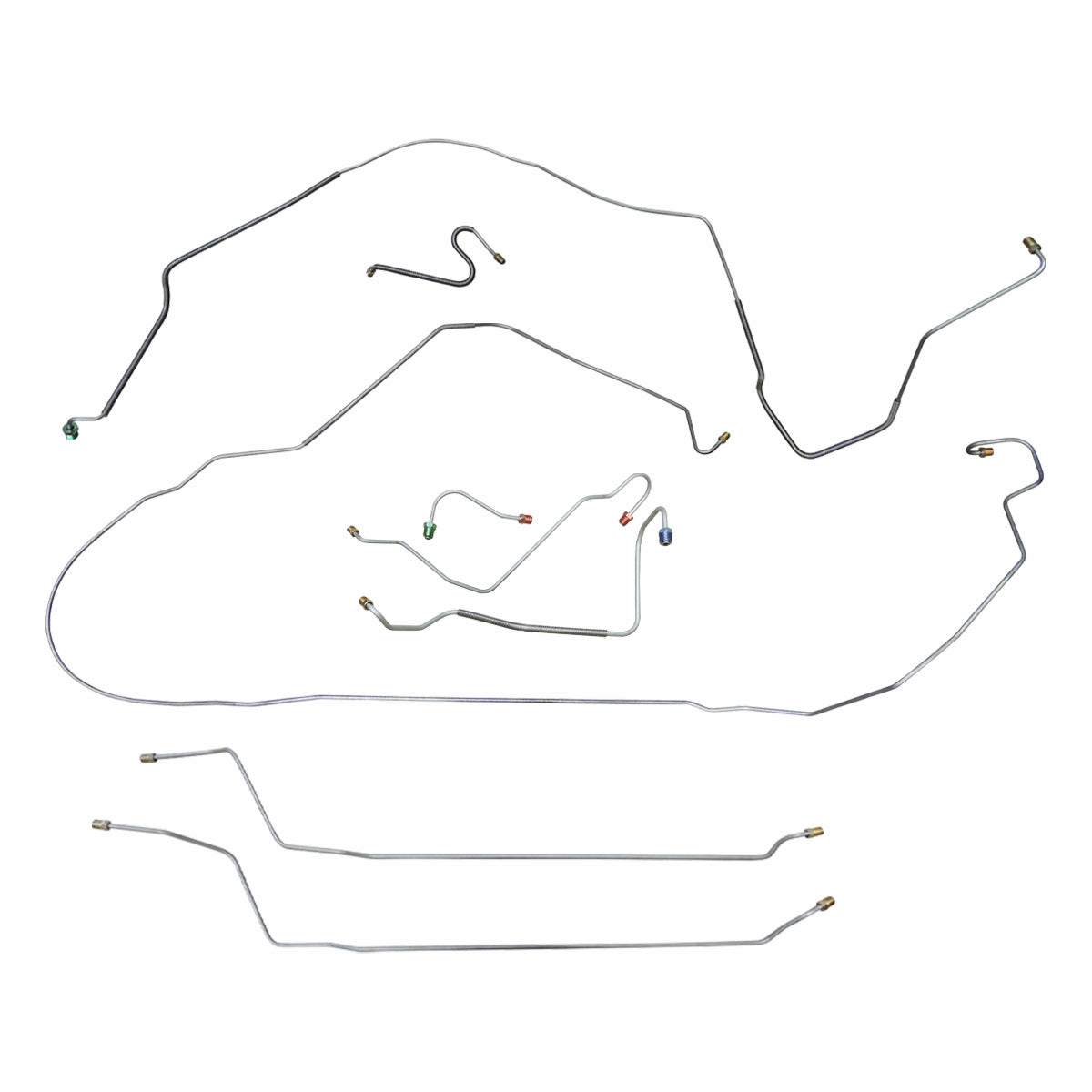 1967 Chevrolet El Camino SS (Only) Power Disc Brake Line Kit 8pc, OE Steel