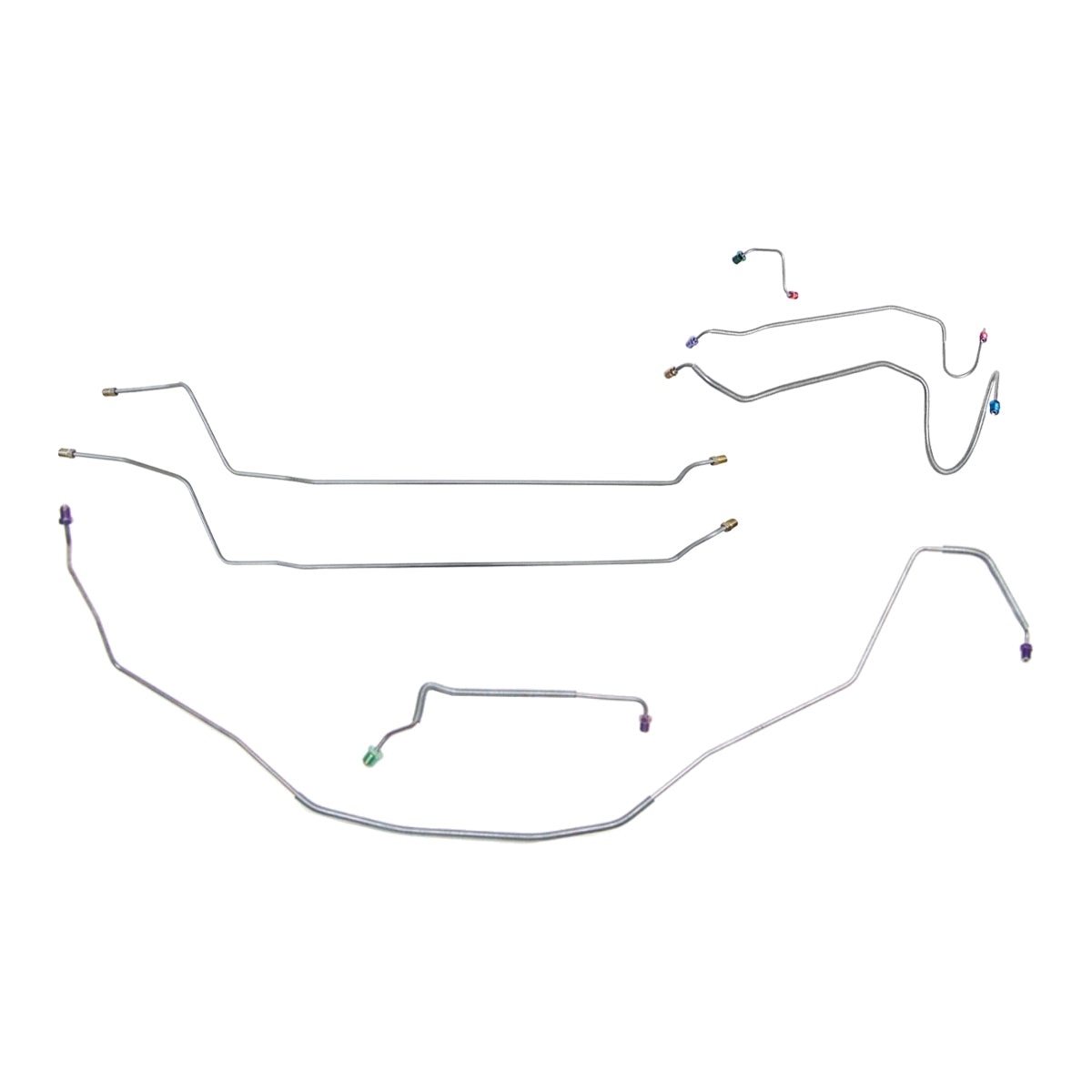 1968 Chevrolet El Camino SS (Only) Manual Disc Brake Line Kit 8pc, OE Steel