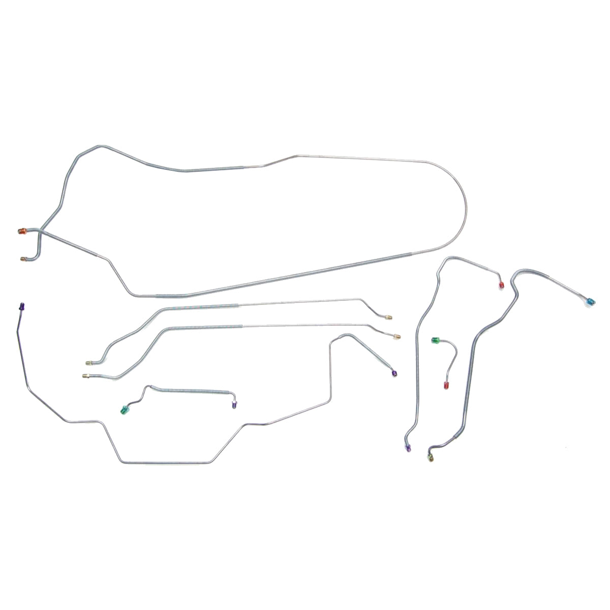 1968 Chevrolet El Camino Non-SS (Only) Power Disc Brake Line Kit 8pc, OE Steel