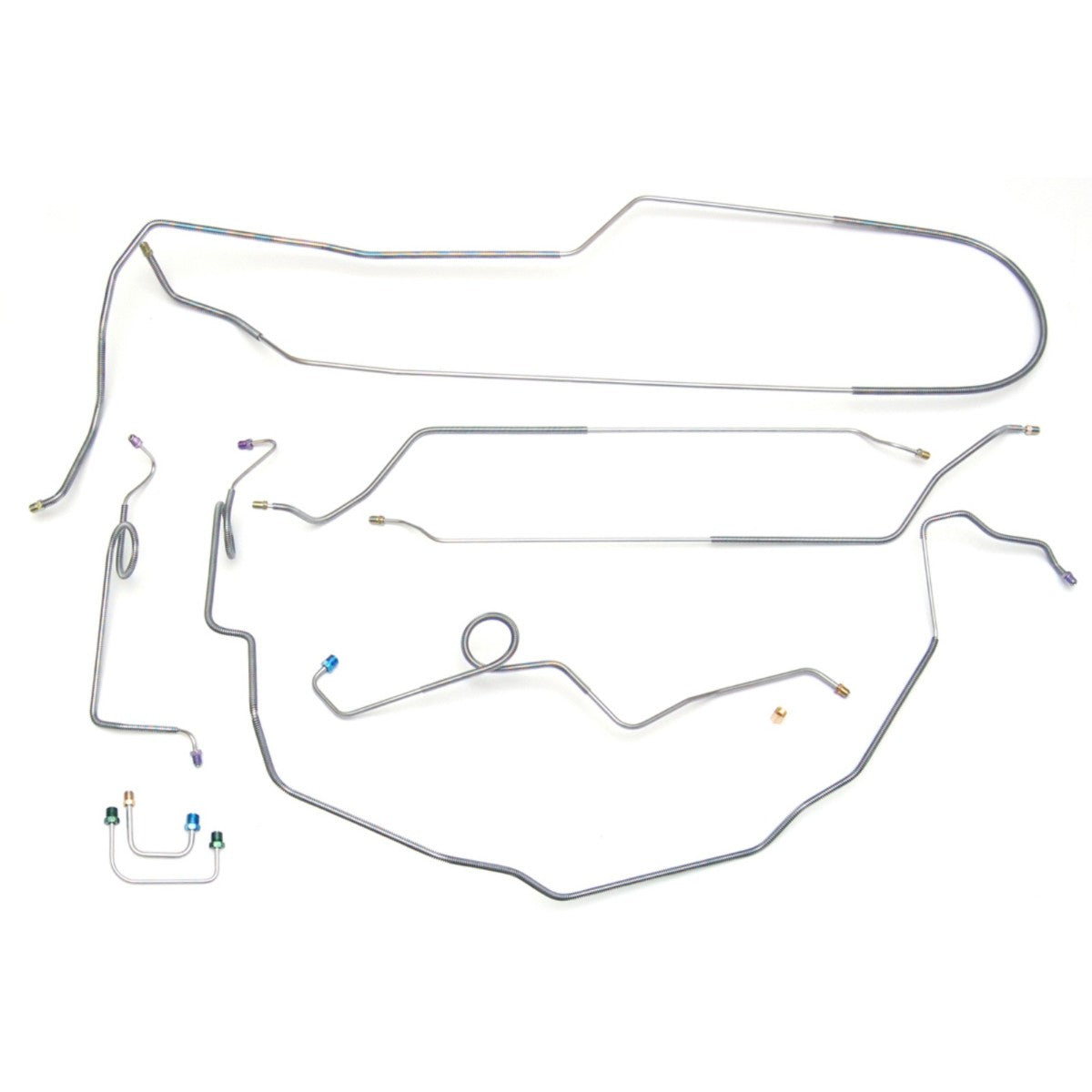 1968 Chevrolet El Camino Power Disc Brake Conversion Line Kit 8pc, OE Steel
