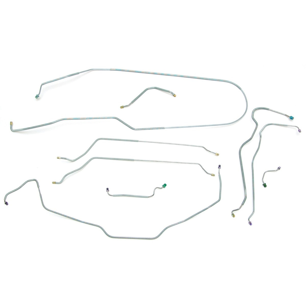 1970 Chevrolet El Camino Power Disc Complete Brake Line Kit 9pc, OE Steel