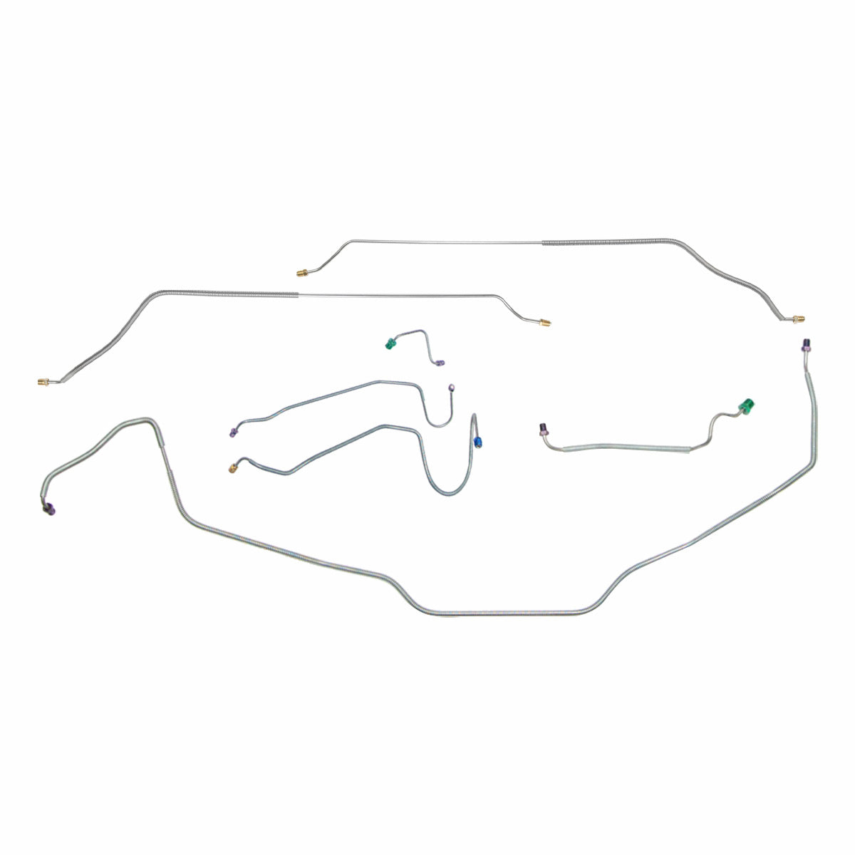 1970 Chevrolet El Camino/SS Manual Disc Brake Line Kit 9pc, OE Steel