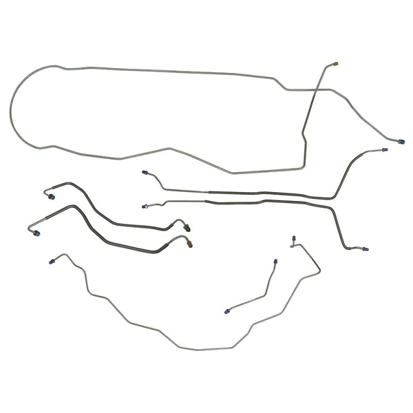 1973-75 Chevrolet El Camino Manual Disc Brake Line Kit 7pc, OE Steel