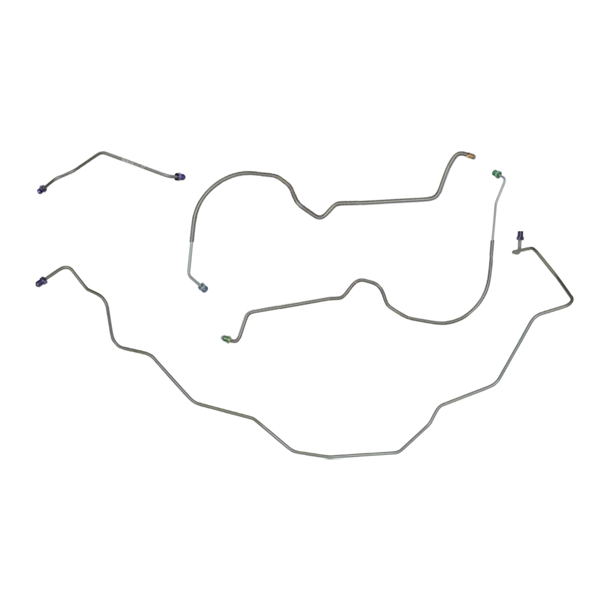 1973-75 Chevrolet El Camino/SS Power Disc Front Brake Line Kit 4pc, OE Steel