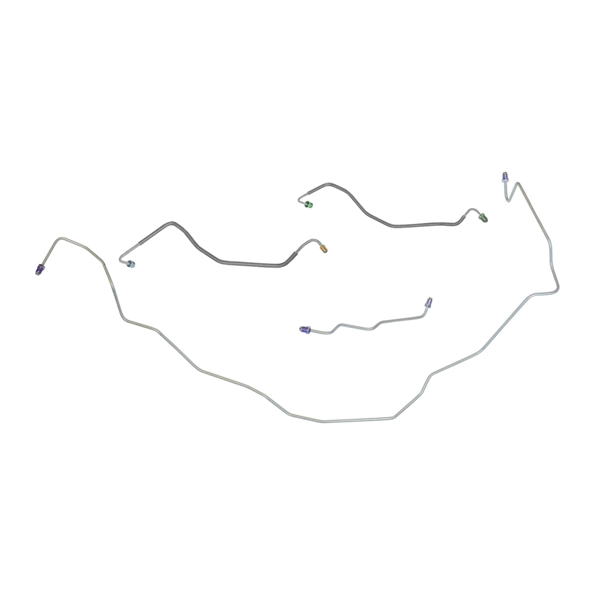 1976-77 Chevrolet El Camino/SS Manual Disc Front Brake Line Kit 4pc, OE Steel