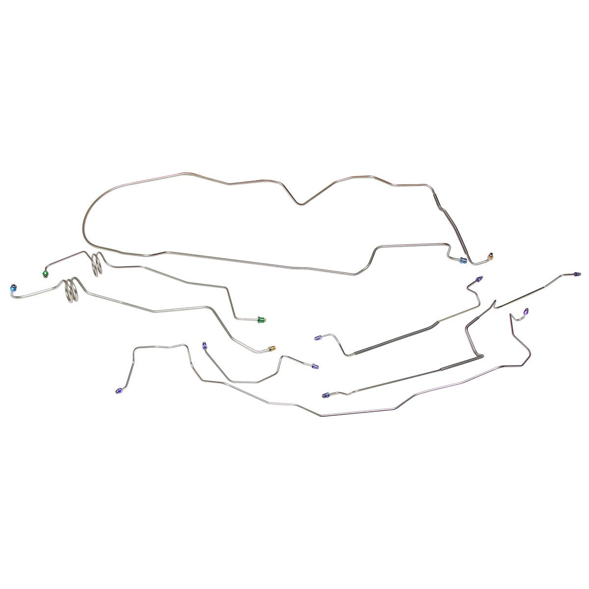 1984-87 Chevrolet GMC El Camino Caballero Power Disc Brake Line Kit 7pc, OE Steel