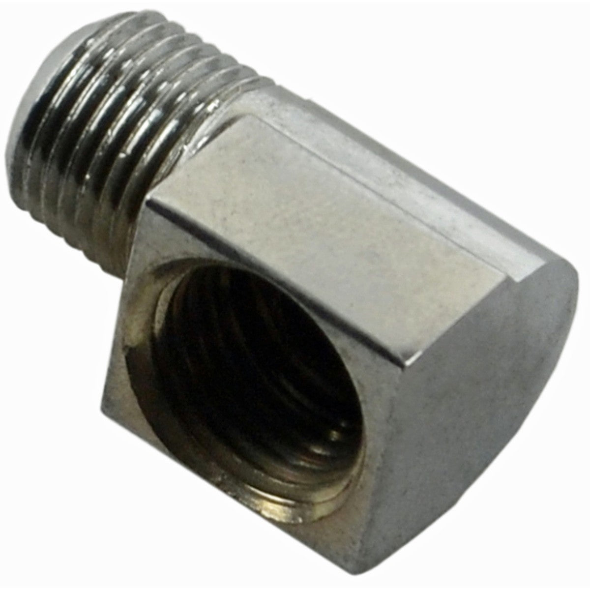 90 deg Elbow, 1/8" Pipe Thread, 7/16"-24 Female Inverted Flare - Chrome