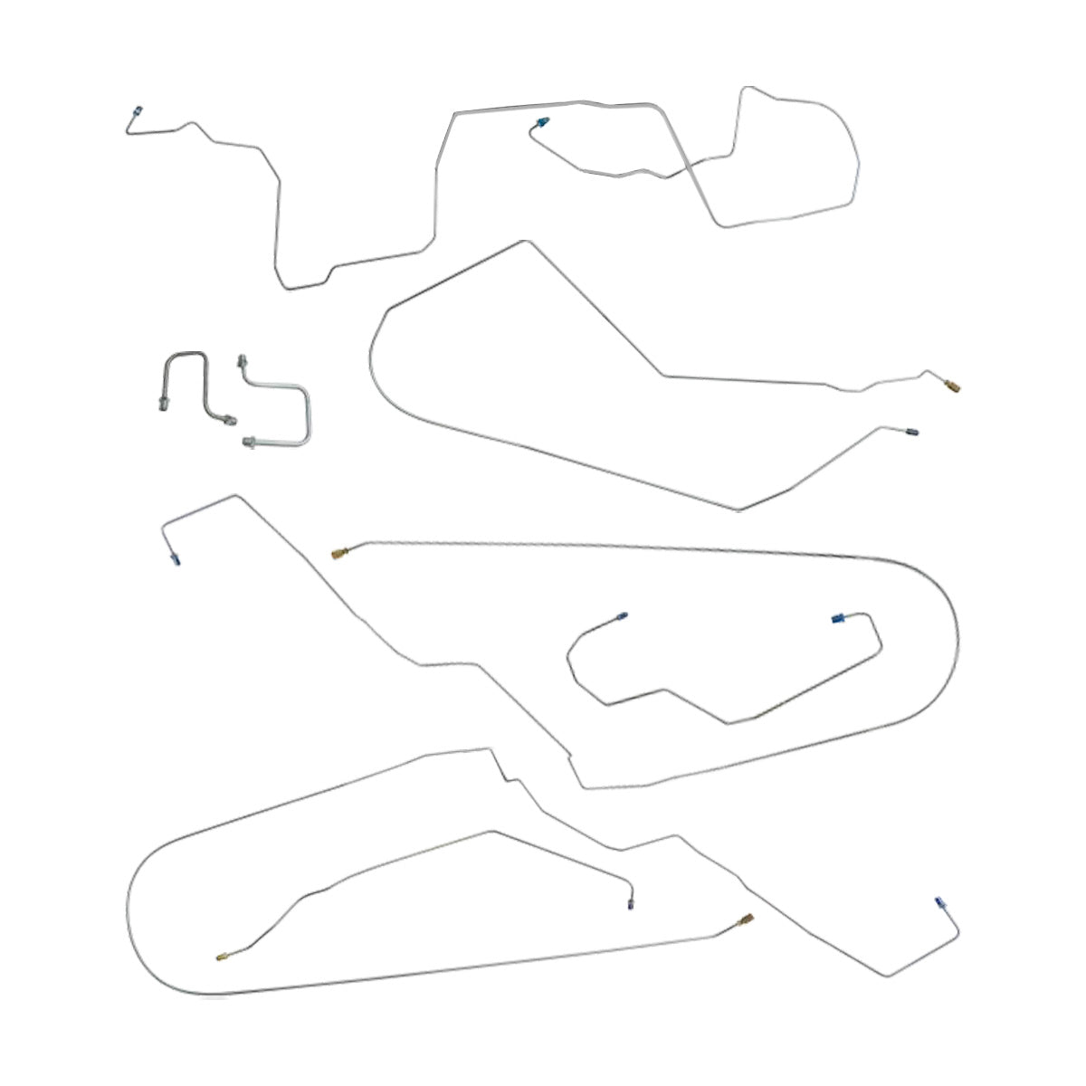 2006-13 Chevrolet Impala Four-Wheel Disc w/ABS Complete Brake Line Kit (w/o Flex) 8pc, OE Steel