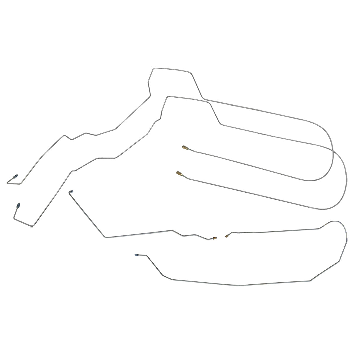 2006-13 Chevrolet Impala Four-Wheel Disc w/ABS Mid-Chassis Brake Line Kit (w/o Flex) 4pc, OE Steel