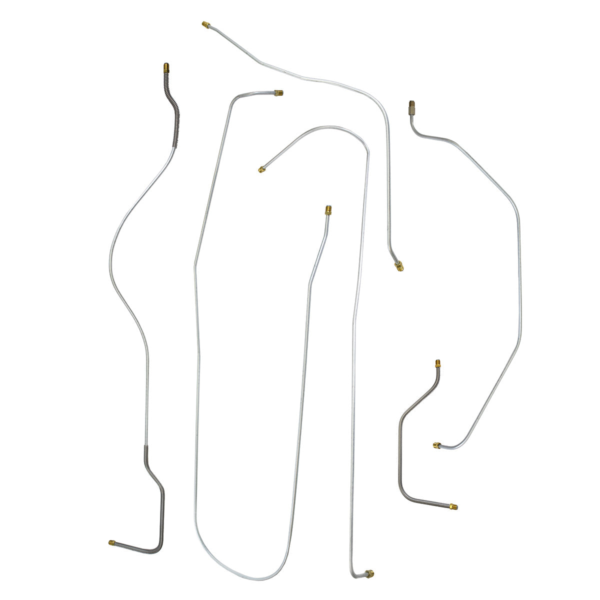 1936 Chevrolet Master Deluxe 113" WB w/Straight Front Axle Drum Brake Line Kit 6pc, OE Steel