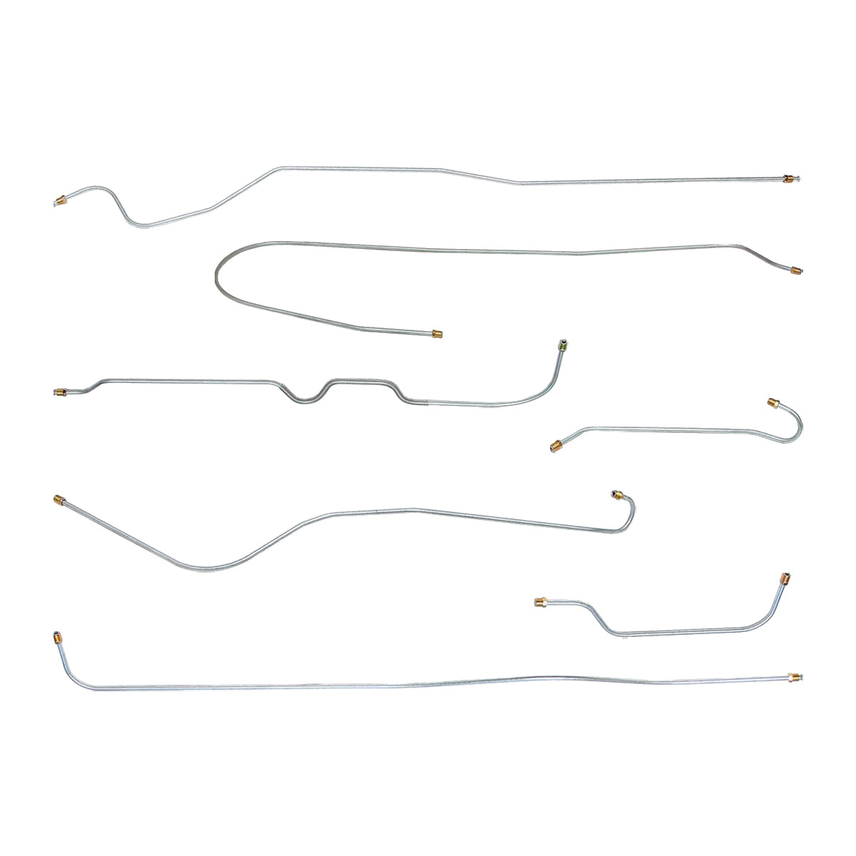 1937 Chevrolet All 112.3" WB w/Knee Action Front Axle Drum Brake Line Kit 7pc, OE Steel