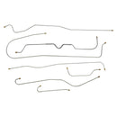 1940 Chevrolet Passenger Car Knee Action Front Axle Complete Drum Brake Line Kit 7pc, OE Steel