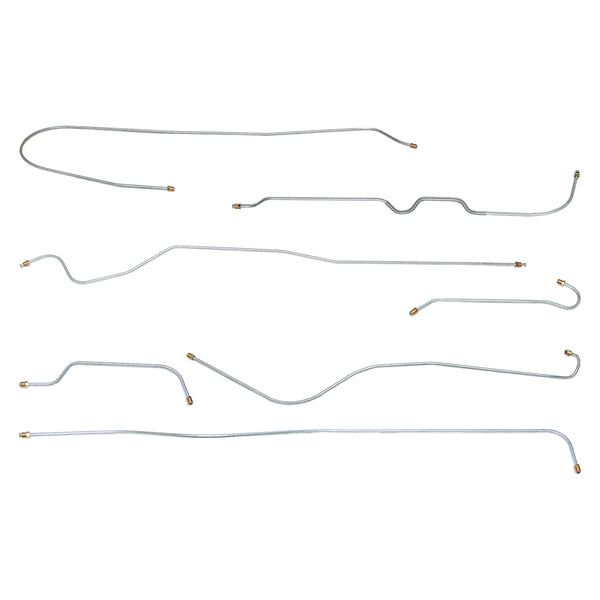 1940 Chevrolet Master 85 w/Straight Front Axle Drum Brake Line Kit 7pc, OE Steel
