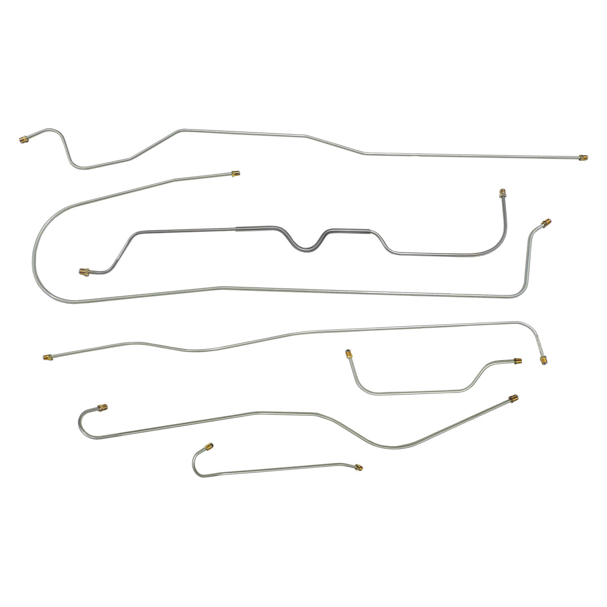 1941-42 Chevrolet Master Deluxe Convertible Complete Drum Brake Line Kit 7pc, OE Steel